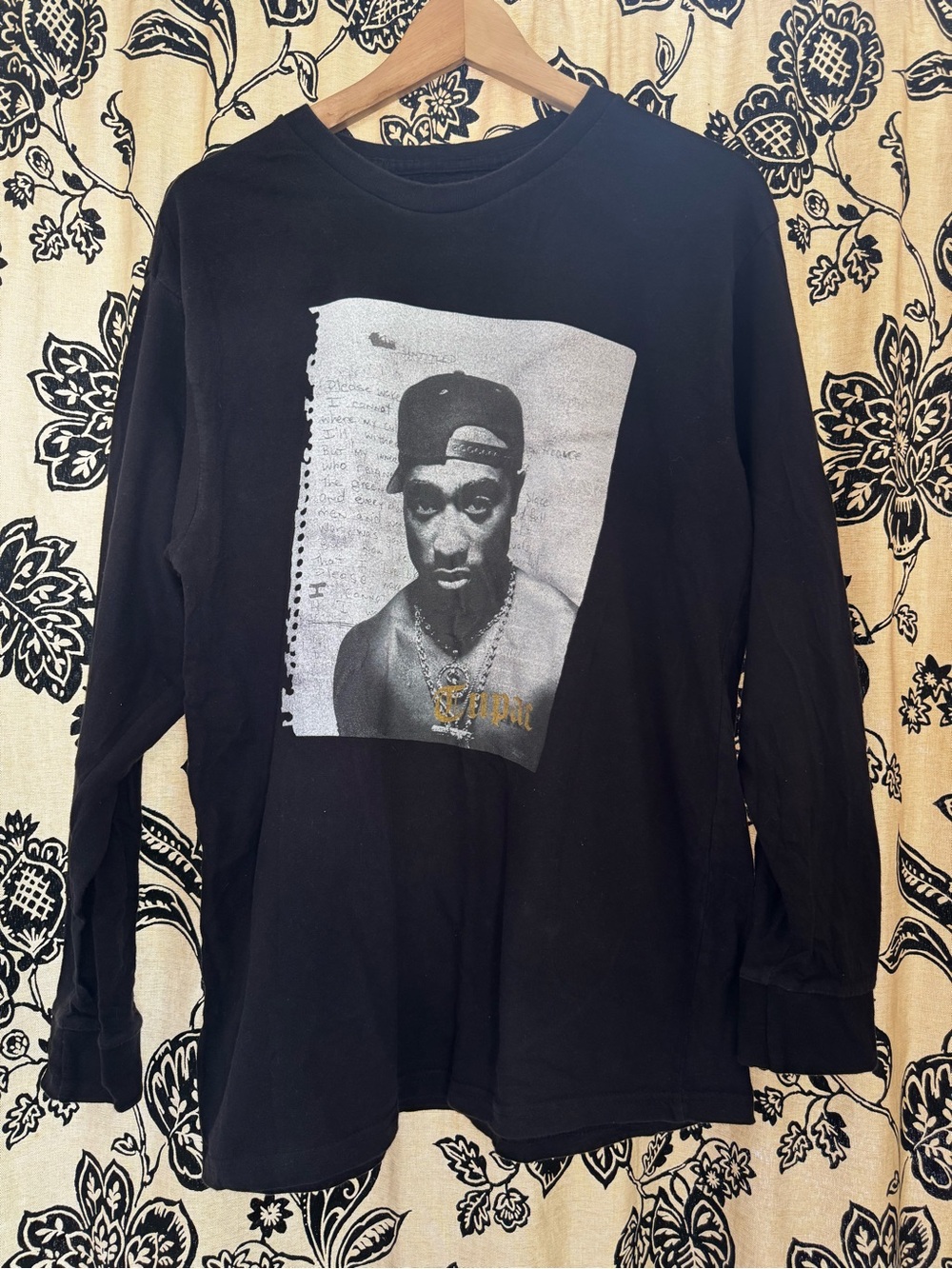 Cross Colours Black Graphic Tupac Long Sleeve Tee